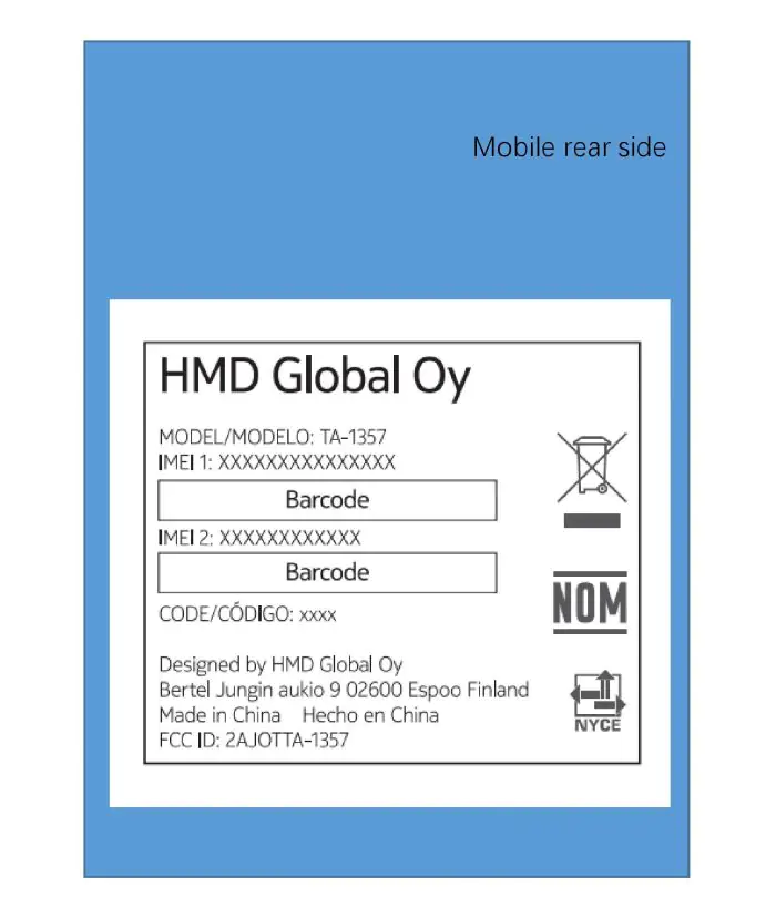 Nokia C30 FCC Label