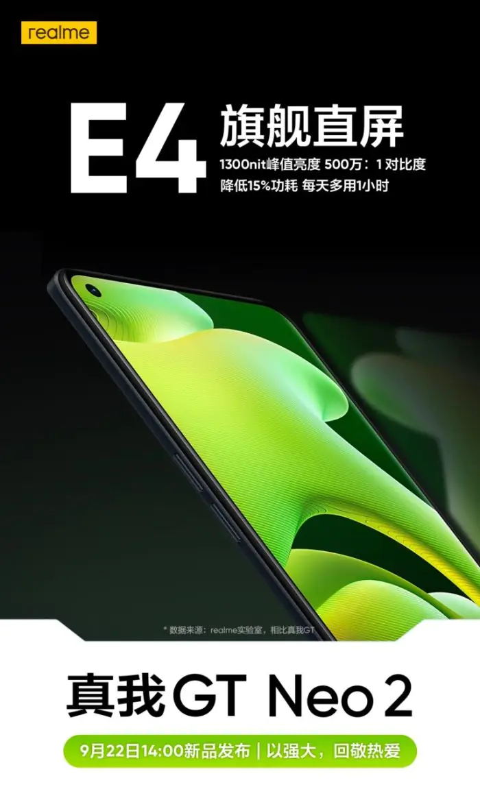 Realme GT Neo2 screen specs