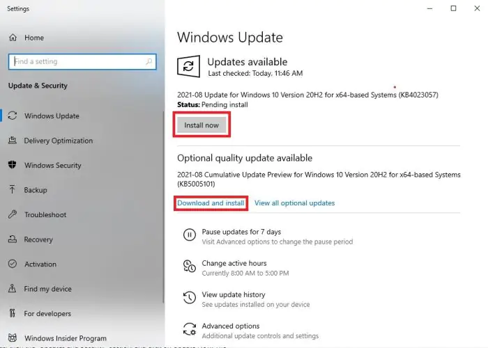 Windows update