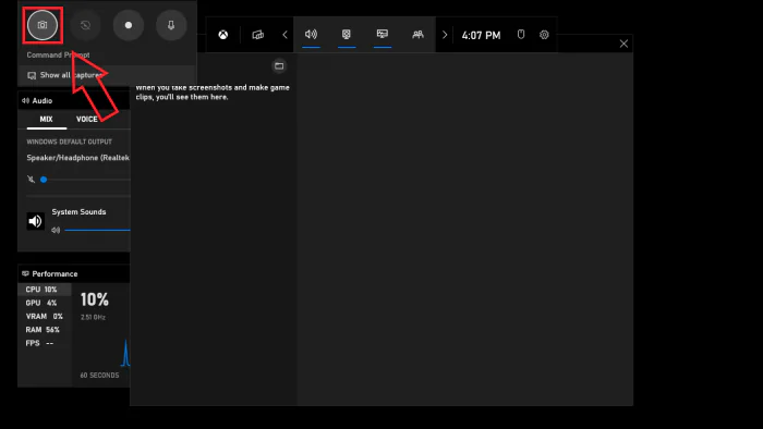 Taking a screenshot