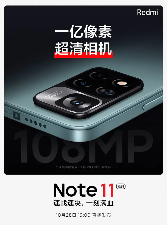 Redmi Note 11 series 108MP Lens