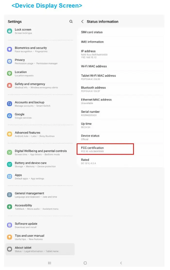 Galaxy Tab S8+ FCC