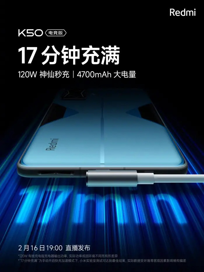 Redmi K50 Gaming Edition charging speed