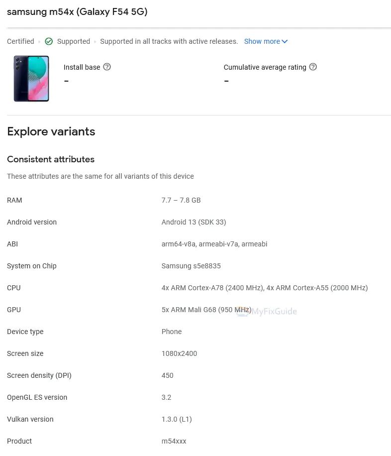 Samsung Galaxy F54 specs