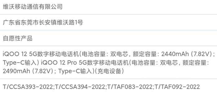 iQOO 12 and 12 Pro Batteries