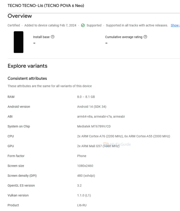 Tecno Pova 6 Neo